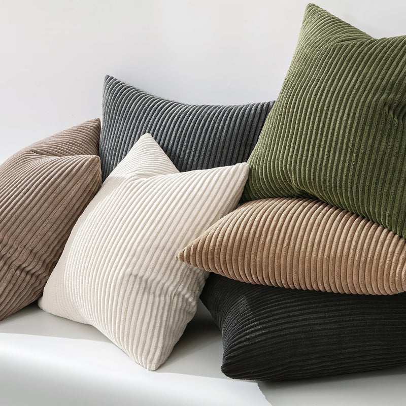 MIULEE Pack of 2 Pillow Covers Soft Soild Decorative Square Throw Pillow Covers Set Cushion Cases Pillowcases for Sofa Bedroom Car 20 x 20 Inch 50 x 50 Cm Olive Green - Image 4